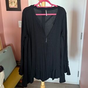 Free People Black Textured Tunic
